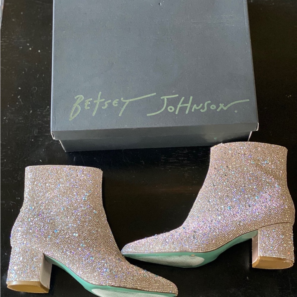 Betsey Johnson cady boots / rhinestone boots